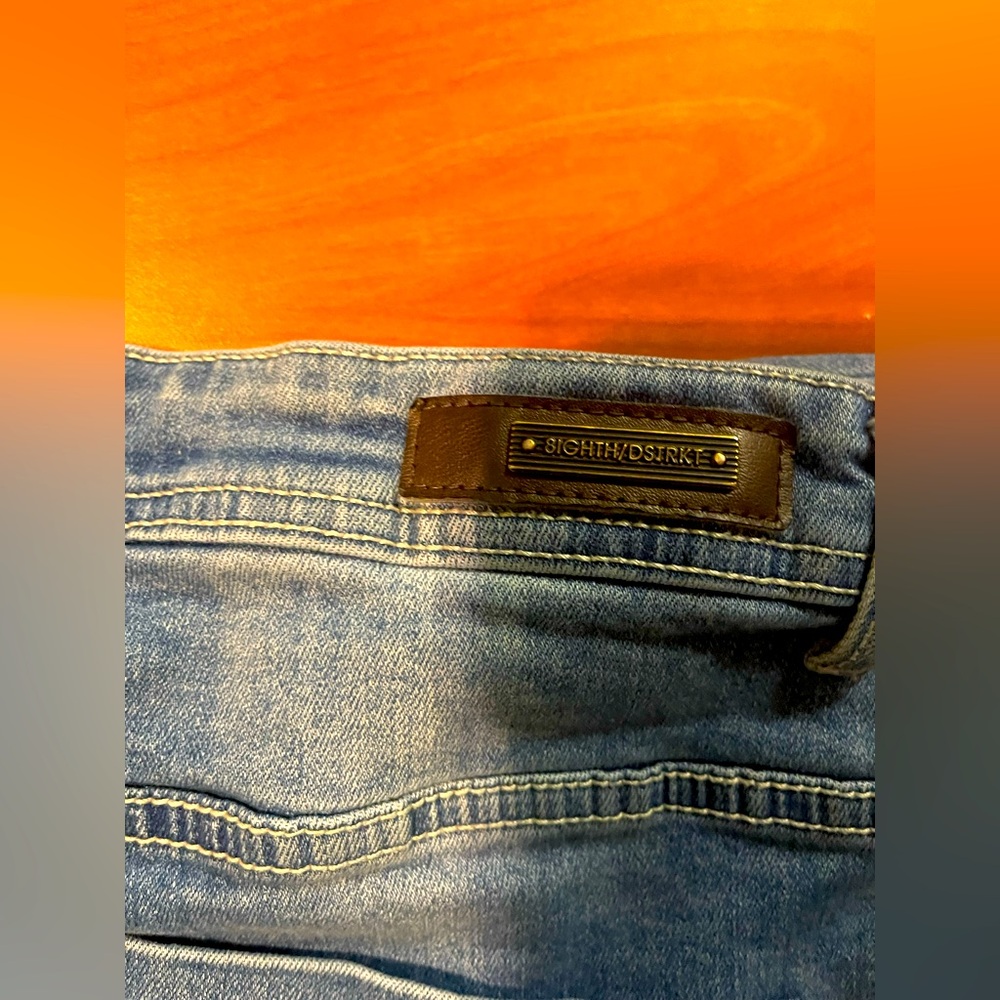 Blue Skinny Jeans with Distressed Details - Picture 6 of 8